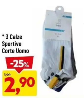 DPiù 3 Calze Sportive Corte Uomo offerta