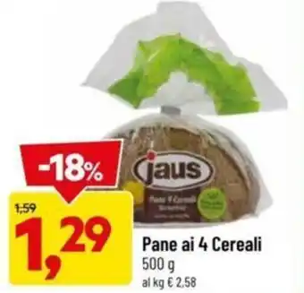 DPiù Jaus Pane ai 4 Cereali 500 g offerta