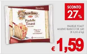 PrestoFresco Mulino Bianco Piadelle Toast 240 gr offerta