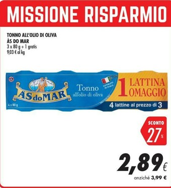 Coop Asdomar Tonno All'Olio Di Oliva 80 G(ml) offerta