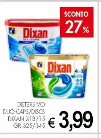 PrestoFresco Dixan Detersivo Duo-Caps/Discs x 13/15 gr 325/345 offerta