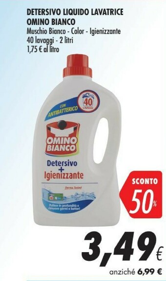 Coop Omino Bianco Detersivo Liquido Lavatrice Muschio Bianco offerta