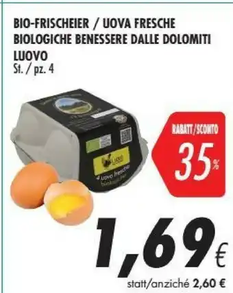 Coop Luovo 4 Uova Fresche Biologiche offerta