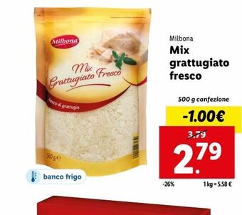 Lidl Mix grattugiato milbona offerta