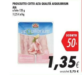 Coop Aia CottoMagro Prosciutto Cotto Di Suino 120 G(ml) offerta
