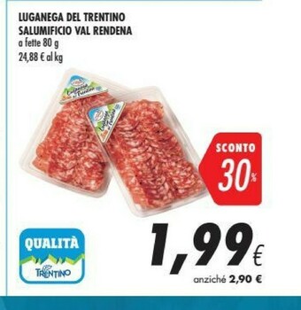 Coop Salumificio Val Rendena Luganega Del Trentino A Fette offerta