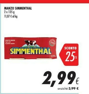 Coop Simmenthal Manzo offerta