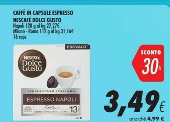 Coop Nescafé Nescafe Caffe In Capsule Espresso Dolce Gusto Napoli offerta
