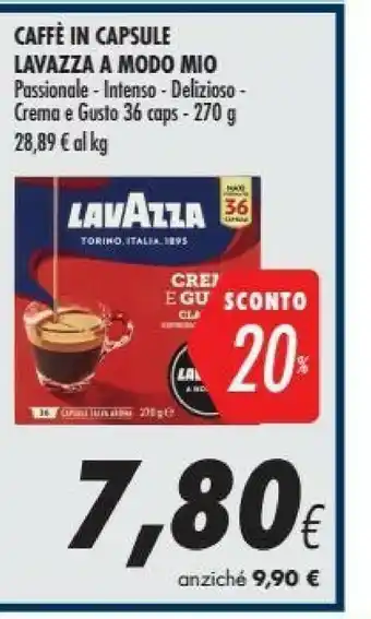 Coop Lavazza Caffe In Capsule A Modo Mio Passionale offerta