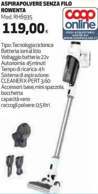 Coop Rowenta Aspirapolvere Senza Filo offerta