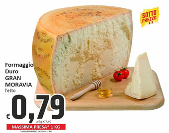 Paghi Poco Gran Moravia Formaggio Duro offerta