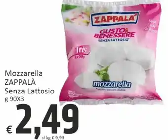 Paghi Poco Zappalà Mozzarella Senza Lattosio g 90 x 3 offerta
