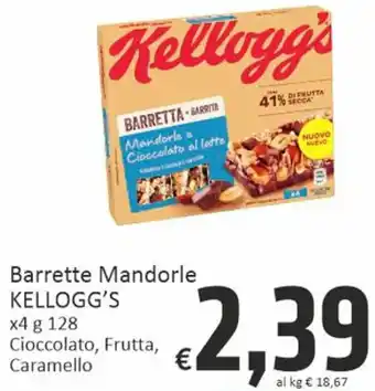 Paghi Poco Kellogg's Barrette Mandorle Cioccolato, Frutta, Caramello x 4 g 128 offerta