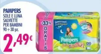 Acqua & Sapone Pampers Sole e Luna Salviette Per Bambini 90+30 pz. offerta