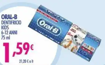 Acqua & Sapone Oral-B Dentifricio Kids 6-12 Anni 75 ml offerta