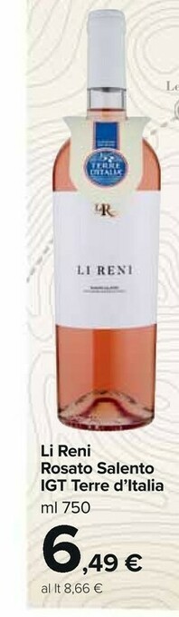 Carrefour Terre D'italia Li Reni Rosato Salento Igt offerta