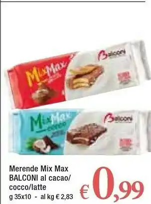 Famila Balconi Merende Mix Max Al Cacao/ Cocco/latte offerta