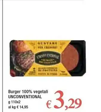 Famila Unconventional Burger 100% Vegetali 110 G X 2 offerta