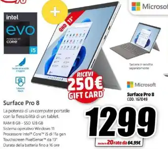 MediaWorld Microsoft Surface Pro 8 offerta