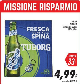 Coop Tuborg Birra 660 G(ml) offerta