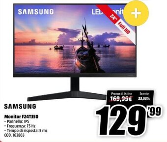 MediaWorld Samsung Monitor F24T350 offerta