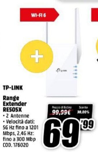 MediaWorld tp-link Range Extender RE505X offerta