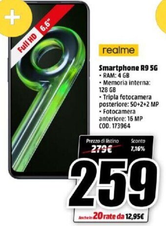 MediaWorld realme Smartphone R9 5G offerta