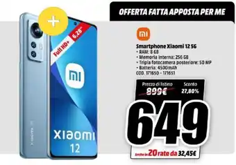 MediaWorld Xiaomi 12 5G Smartphone offerta