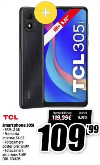 MediaWorld TCL 305I Smartphone offerta