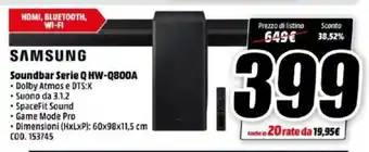 MediaWorld Samsung Soundbar Serie Q HW-Q800A offerta