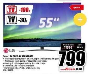 MediaWorld LG Smart TV QNED 4K 55QNED826 offerta