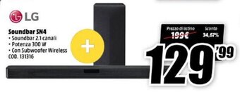 MediaWorld LG Soundbar SN4 offerta