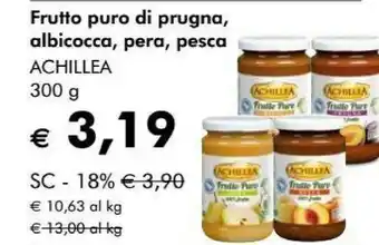 NaturaSì Achillea Frutto Puro Pera 100% Frutta Bio 300 G(ml) offerta