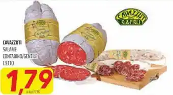 Coop Superstore Cavazzuti Salame Contadino/Gentile l'etto offerta