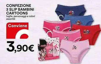 Coop Confezione 3 Slip Bambini Cartoons offerta