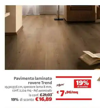 Bricocenter Pavimento Laminato Rovere Trend offerta