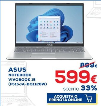 Euronics Asus Notebook Vivobook 15 (F515JA-BQ1126W) offerta