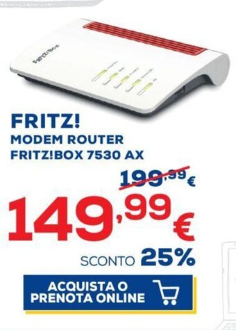 Euronics Fritz! Modem Router Fritzibox 7530 AX offerta