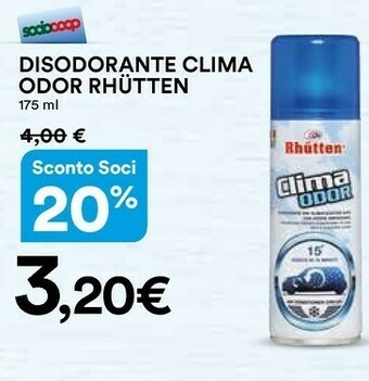 Coop Rhutten Disodorante Clima Odor 175 Ml offerta