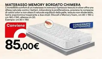 Coop Chimera Materasso Memory Bordato 80X190 offerta