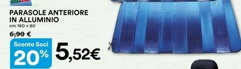 Coop Arasole Anteriore In Alluminio 160 X 80 Cm offerta