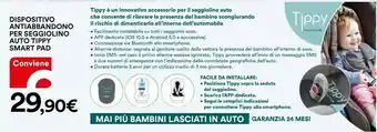 Coop Tippy Dispositivo Antiabbandono Per Seggiolino Auto Smart Pad offerta