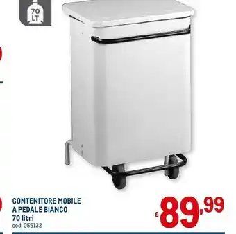Metro Contenitore mobile a pedale bianco offerta