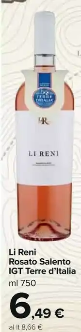 Carrefour Market Terre D'italia Li Reni Li Reni Rosato Salento Igt offerta