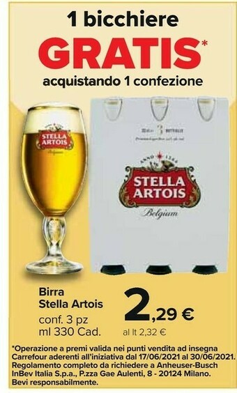 Carrefour Market Stella artois Birra offerta