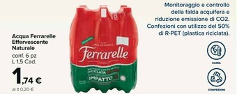 Carrefour Market Ferrarelle Acqua Minerale Effervescente Naturale 1500 G(ml) offerta