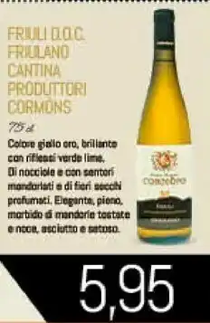 Cantina Produttori Cormons Friuli Doc Friulano 75 Cl