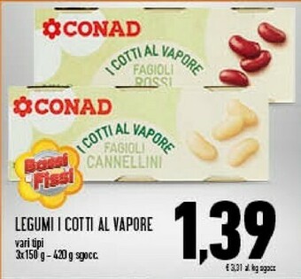 Conad Conad - Fagioli Cannellini I Cotti Al Vapore 450 G(ml) offerta