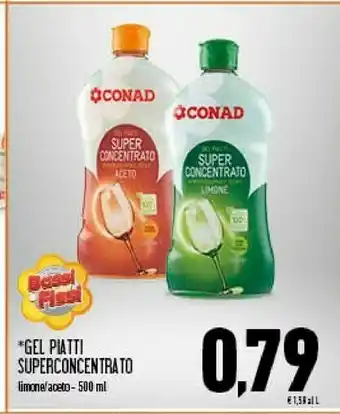 Conad Conad Gel Piatti Superconcentrato Limone/ Aceto 500 Ml offerta