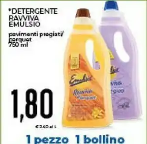 Conad Emulsio Detergente Ravviva Pavimenti Pregiati/ Parquet 750 Ml offerta